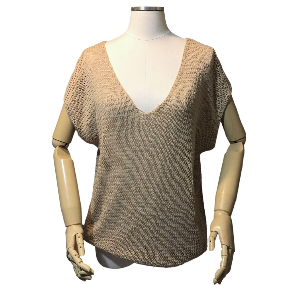 THE EARTH COLLECTION  Tan Loose Knit Top